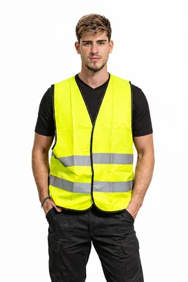 אפוד זוהר מקצועי עם פסים מחזירי אור